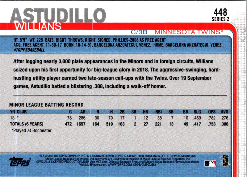 2019 Topps Willians Astudillo