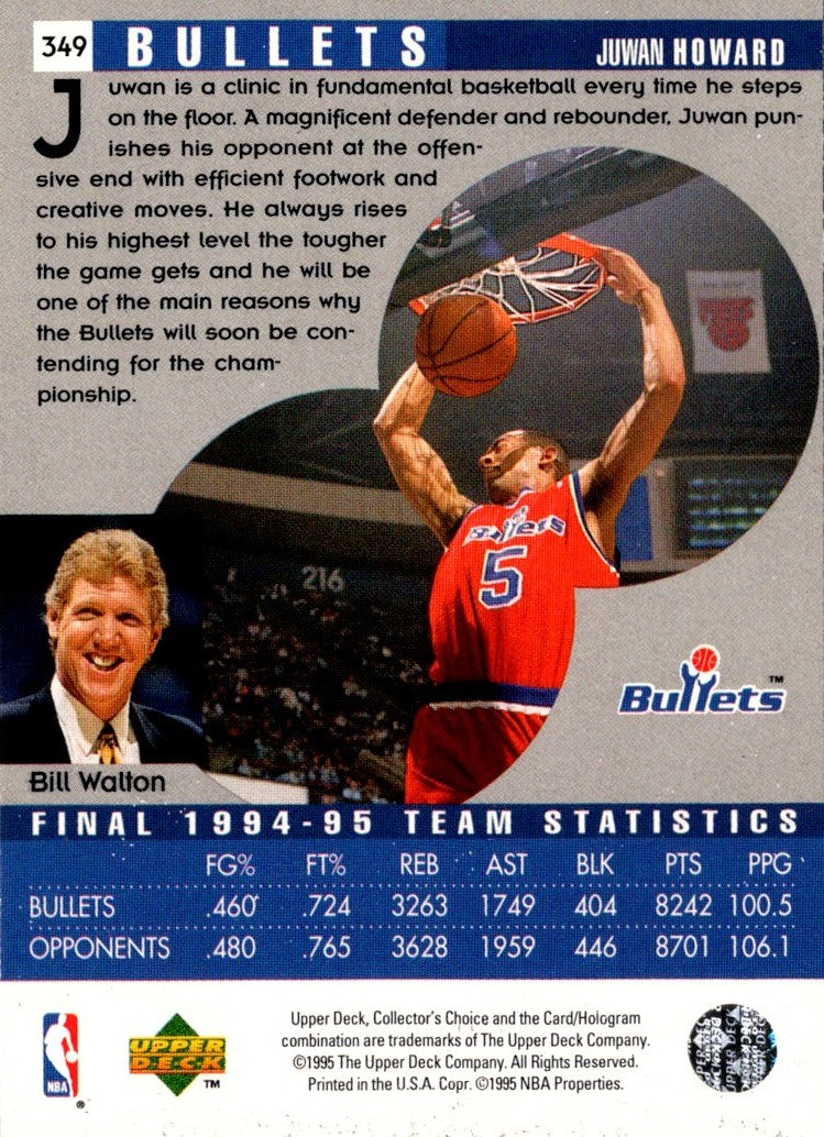 1995 Collector's Choice Player's Club Juwan Howard