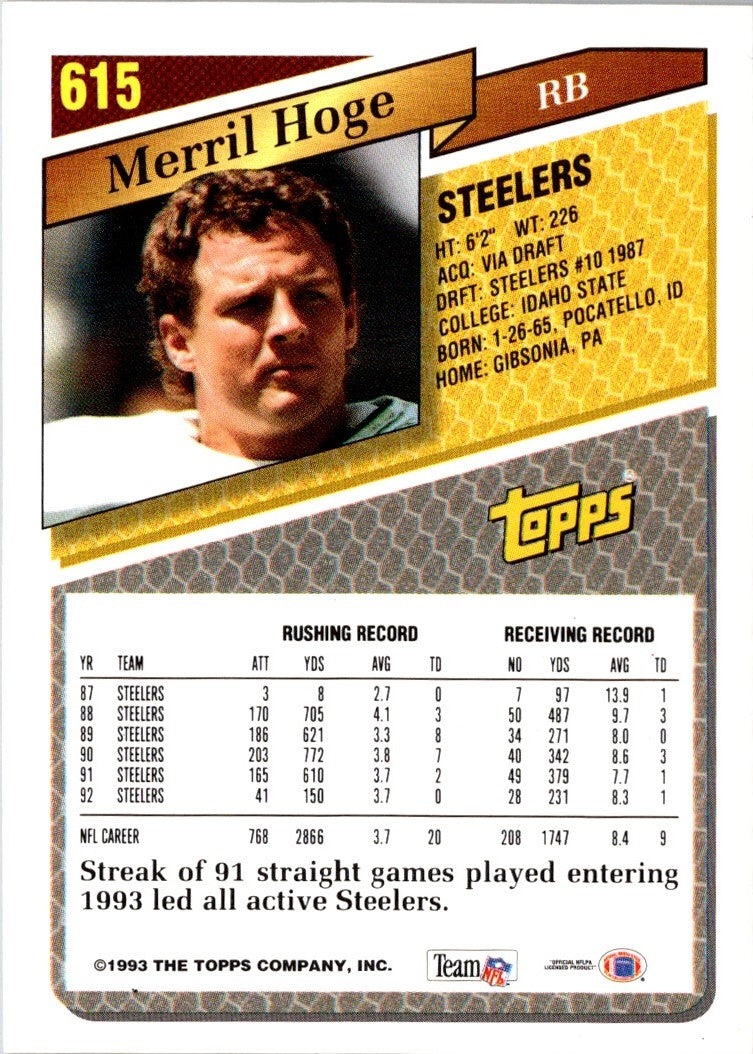 1993 Topps Merril Hoge