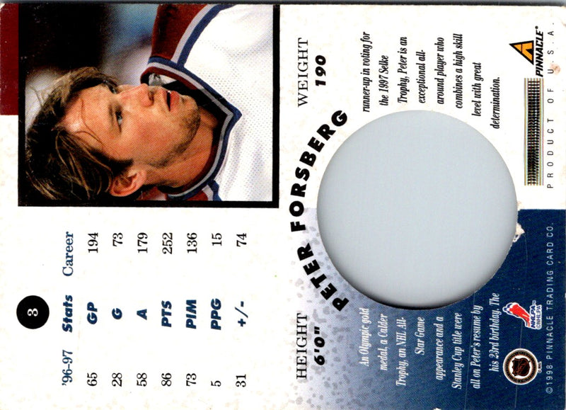 1997 Pinnacle Mint Collection Peter Forsberg