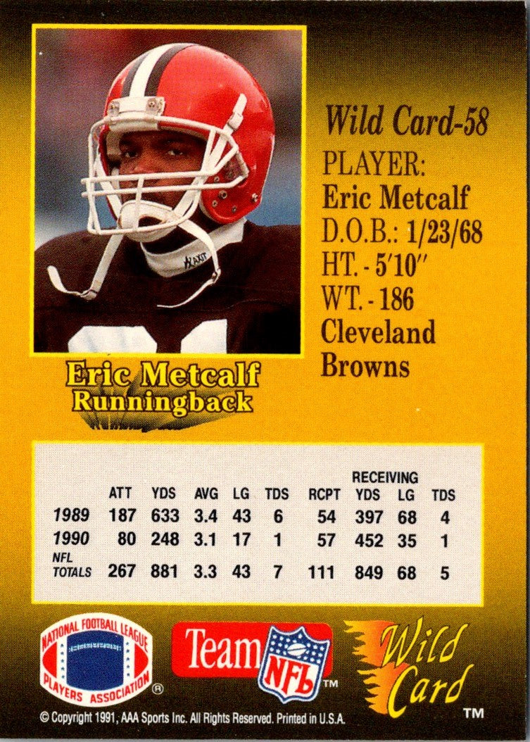 1991 Wild Card Eric Metcalf