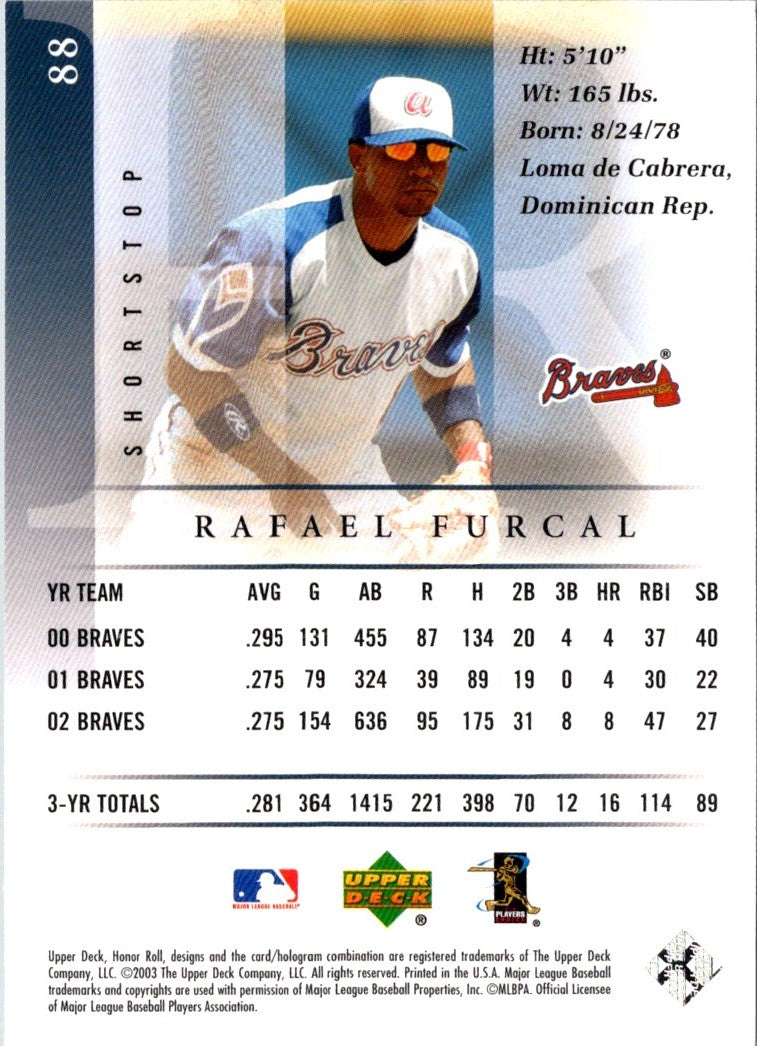 2003 Upper Deck Honor Roll Rafael Furcal