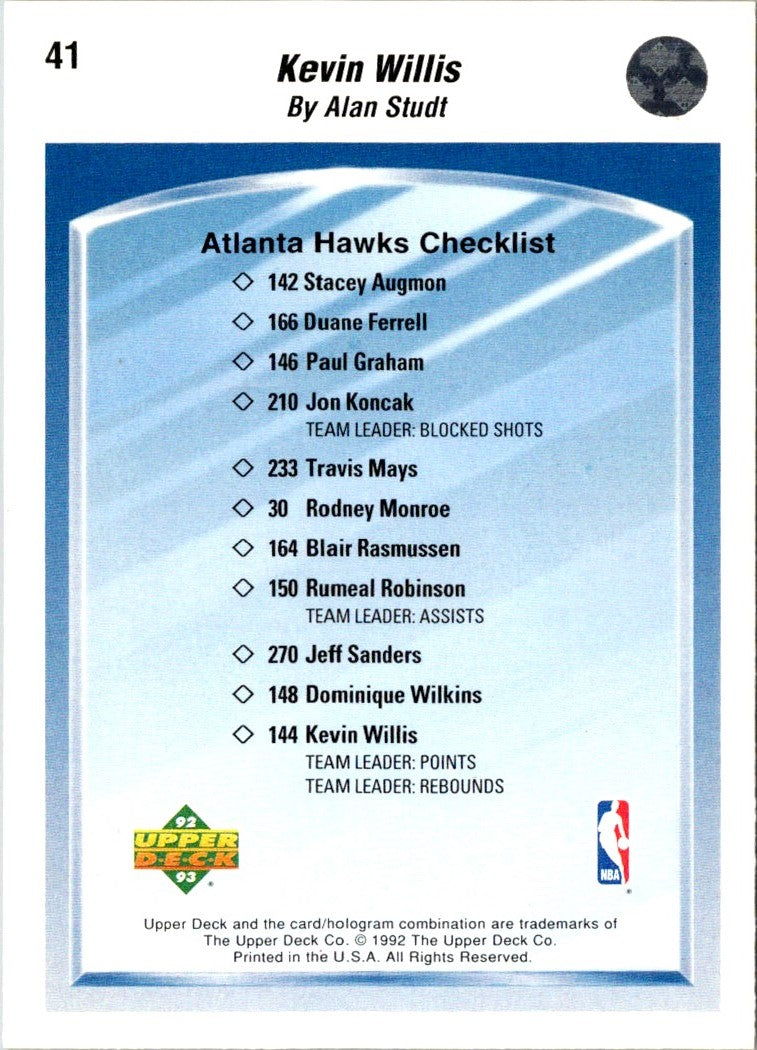 1992 Upper Deck Kevin Willis