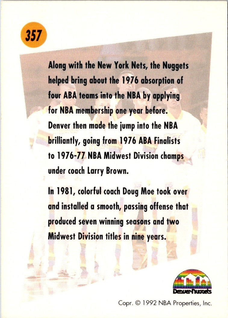 1991 SkyBox Denver Nuggets Logo