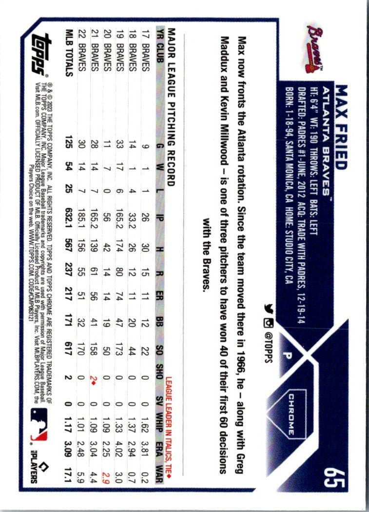 2023 Topps Chrome Max Fried