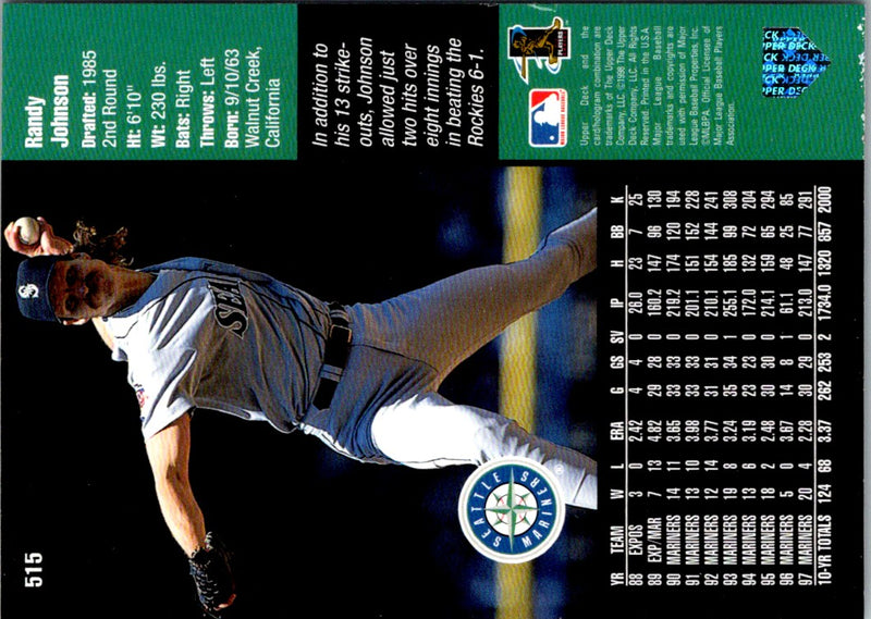 2000 Upper Deck Black Diamond Randy Johnson