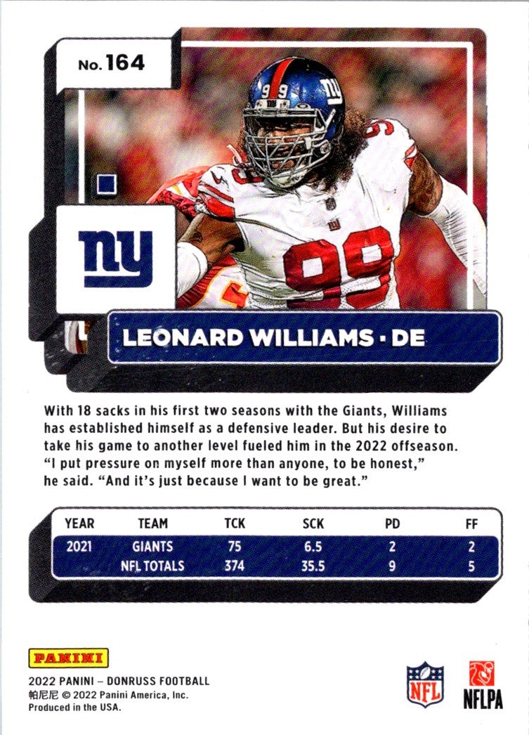 2022 Donruss Blue Press Proof Leonard Williams