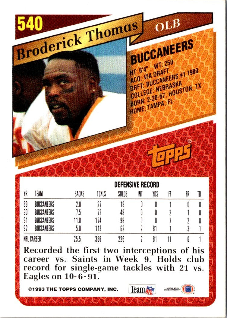 1993 Topps Broderick Thomas