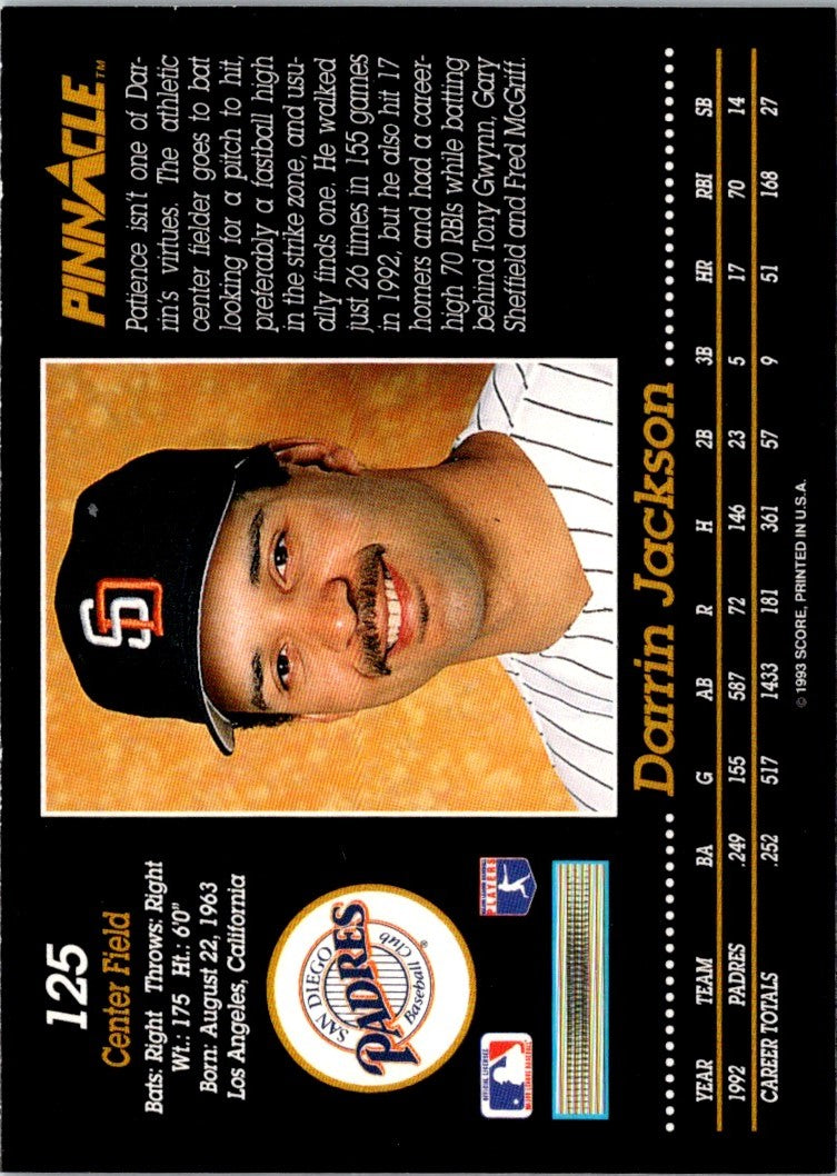 1993 Pinnacle Darrin Jackson