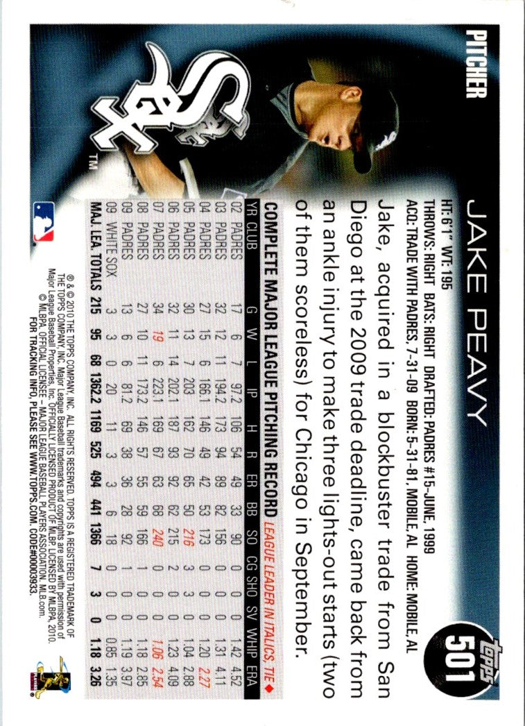 2010 Topps Jake Peavy