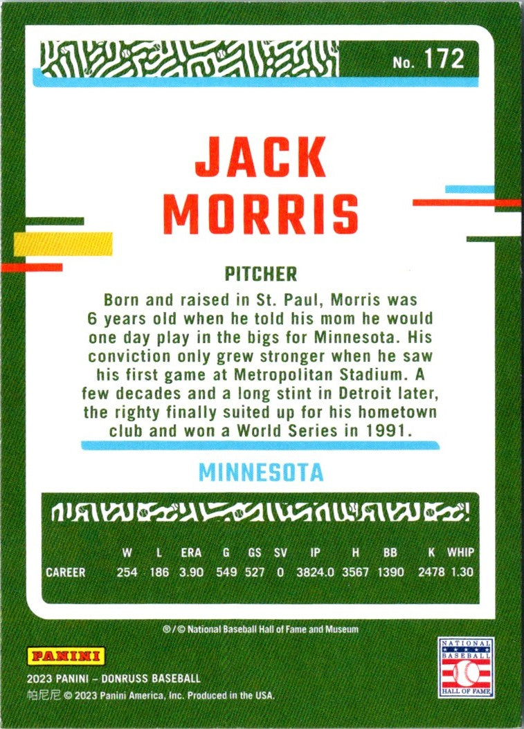 2023 Donruss Holo Blue Jack Morris