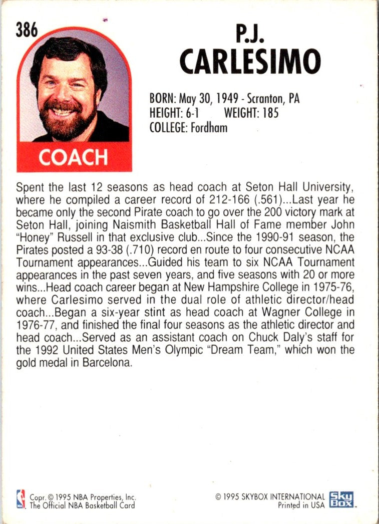 1994 Hoops P.J. Carlesimo