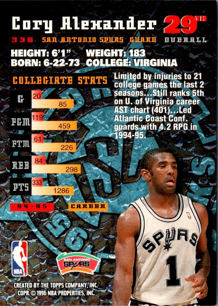 1995 Stadium Club Members Only Cory Alexander