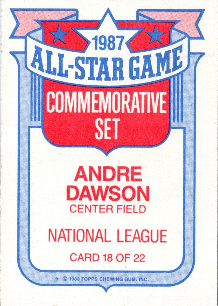 1988 Topps Glossy All-Stars Andre Dawson