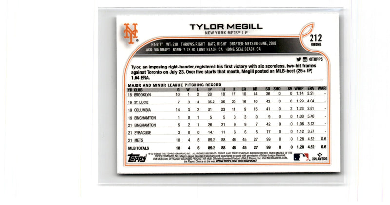 2022 Topps Chrome Tylor Megill