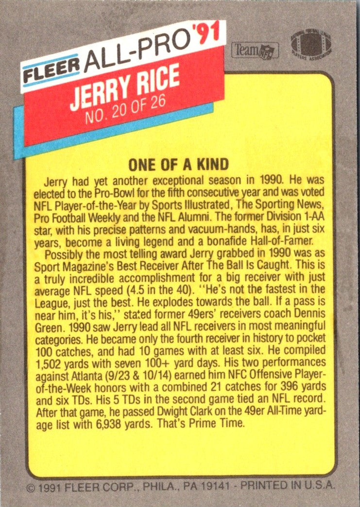 1991 Fleer All-Pro Jerry Rice