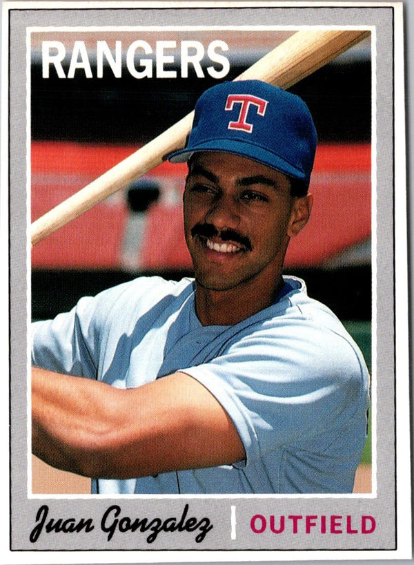 1992 Baseball Cards Magazine '70 Topps Replicas Juan Gonzalez #22