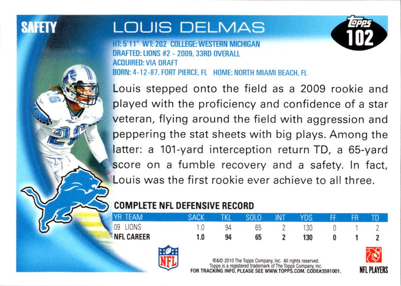 2010 Topps Louis Delmas