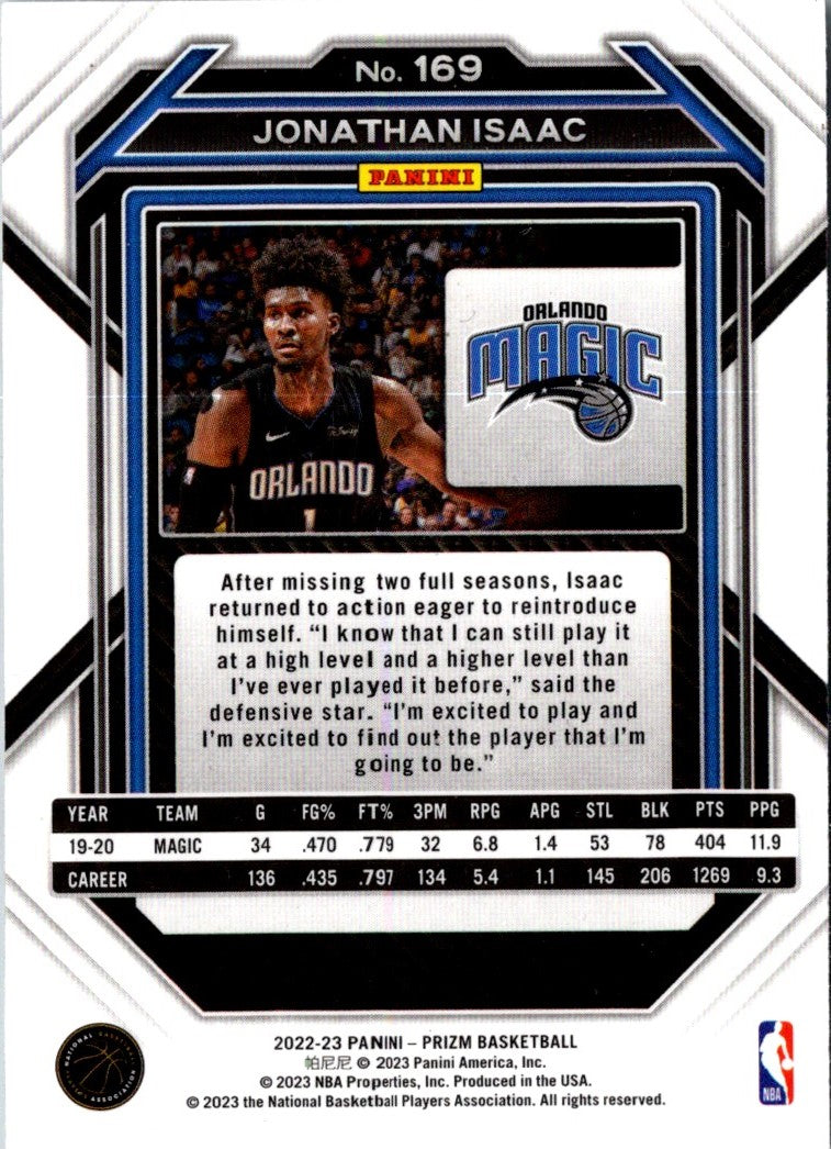 2022 Panini Prizm Blue Jonathan Isaac