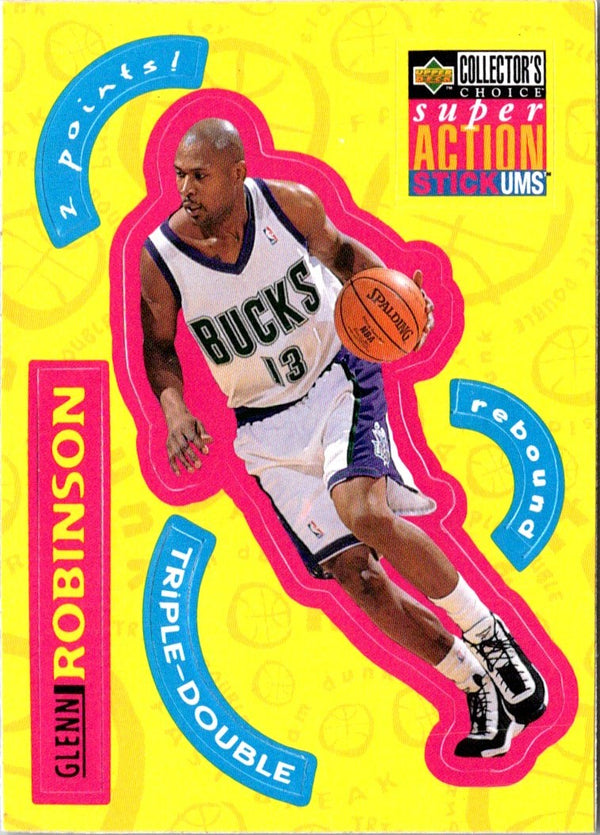 1996 Collector's Choice Super Action Stick-Ums 2 Glenn Robinson #S15