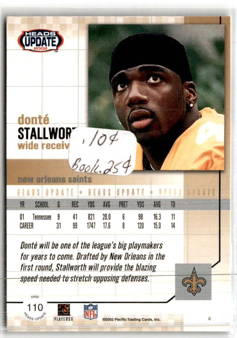 2002 Pacific Heads Update Donte Stallworth