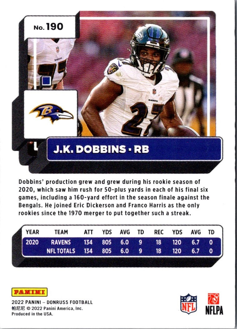 2022 Donruss Blue Press Proof J.K. Dobbins