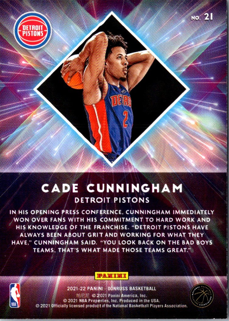 2021 Donruss Optic 75 Years of the NBA (Panini Prizm) Cade Cunningham