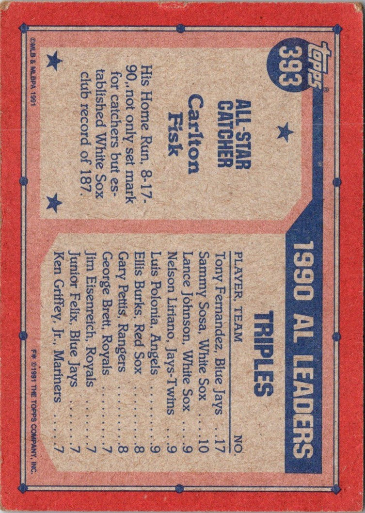 1991 Topps Carlton Fisk