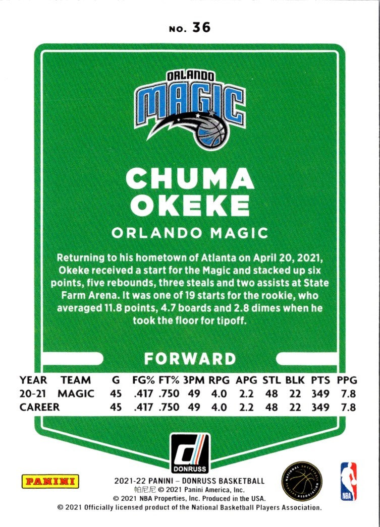 2021 Donruss Chuma Okeke