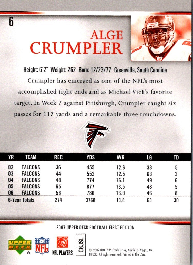 2007 Upper Deck First Edition Alge Crumpler