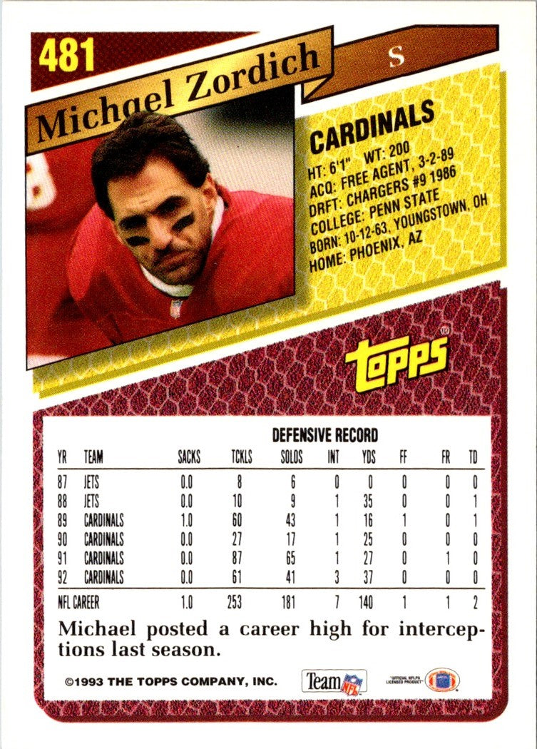 1993 Topps Gold Michael Zordich