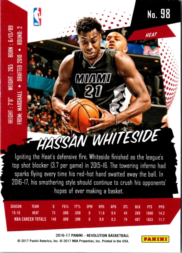 2017 Panini Contenders Front Row Hassan Whiteside