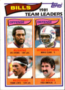1982 Topps Joe Cribbs/Mario Clark/Frank Lewis/Fred Smerlas