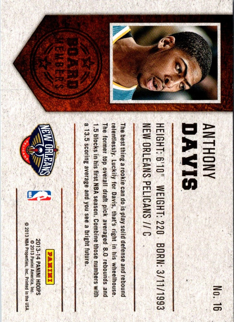 2013 Panini NBA (International) Board Members Anthony Davis