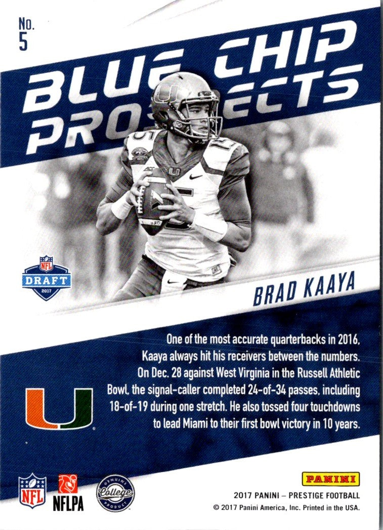 2017 Panini Prestige Blue Chip Prospects Brad Kaaya