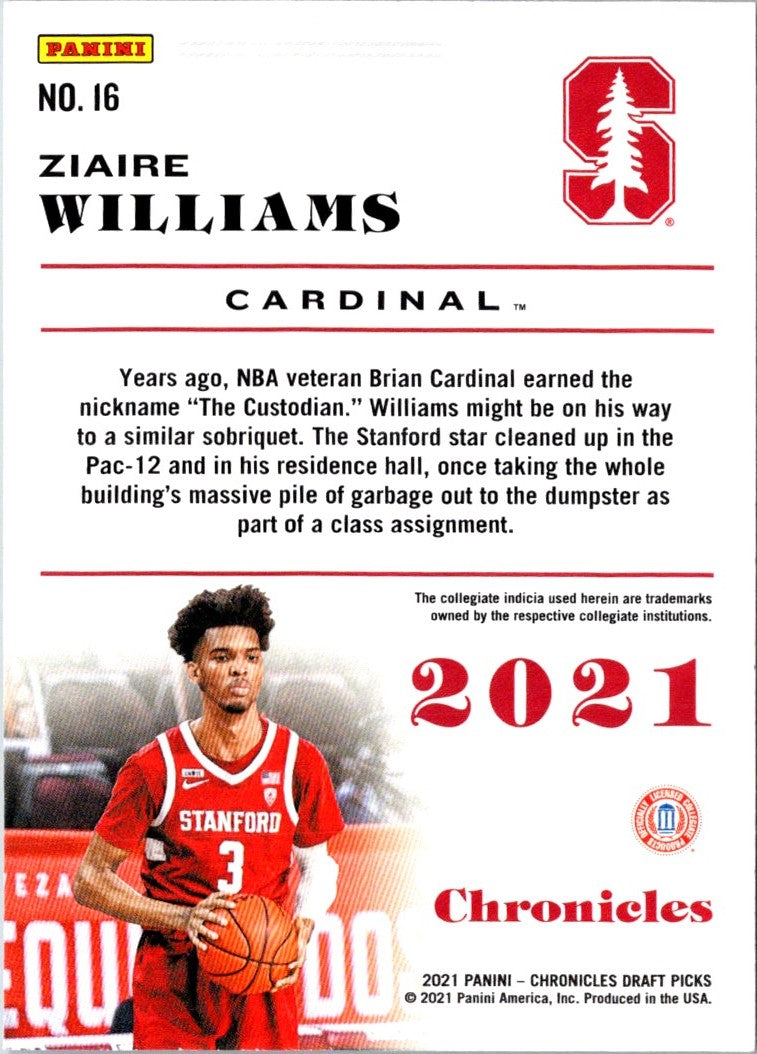 2021 Panini Chronicles Draft Picks Ziaire Williams