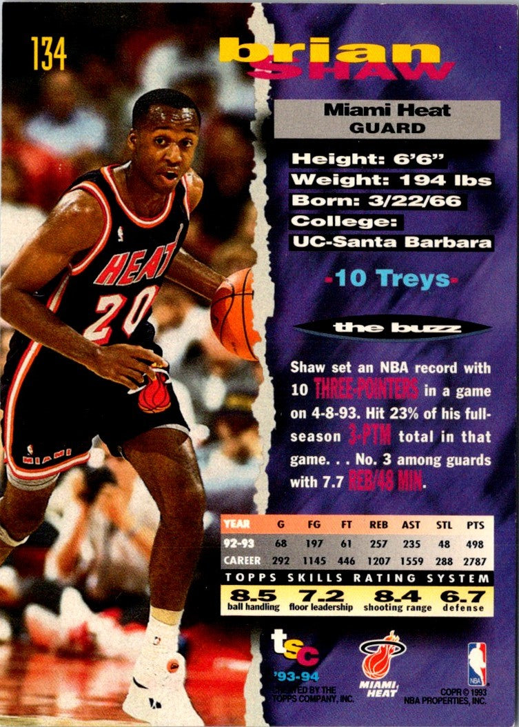 1993 Stadium Club Super Teams NBA Finals Brian Shaw
