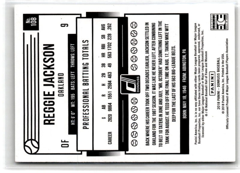 2018 Donruss Reggie Jackson