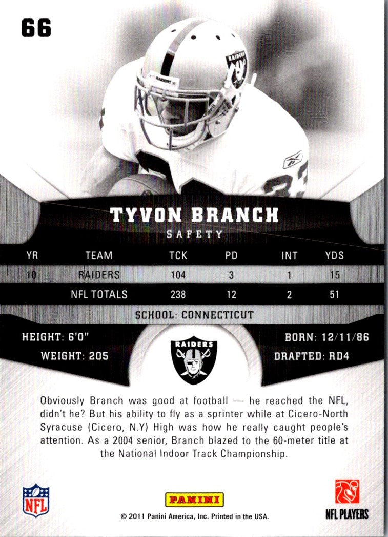 2011 Panini Gridiron Gear Tyvon Branch