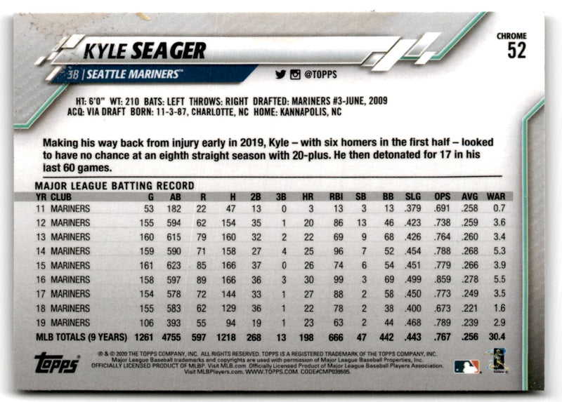 2020 Topps Chrome Kyle Seager