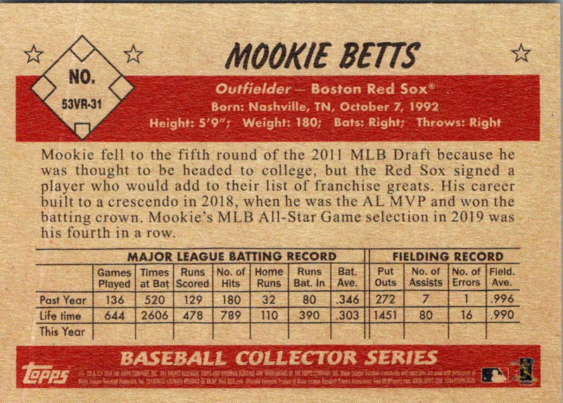 2019 Topps Mookie Betts