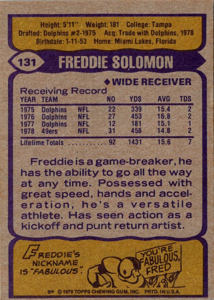 1979 Topps Freddie Solomon