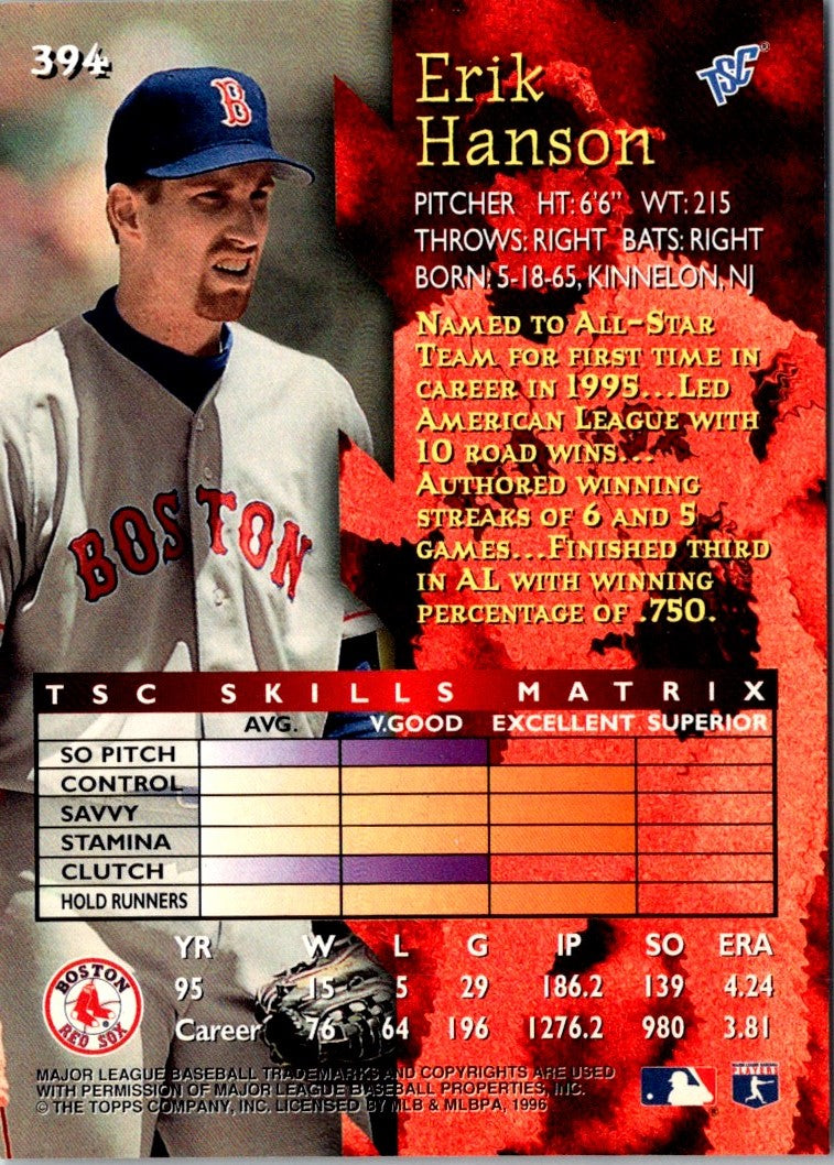 1996 Stadium Club Members Only Factory Set Erik Hanson