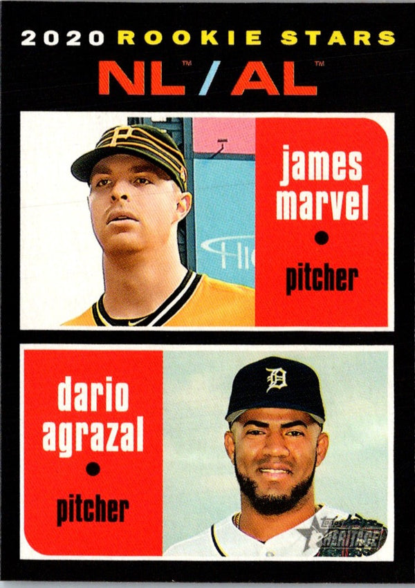 2020 Topps Heritage James Marvel/Dario Agrazal #27 Rookie