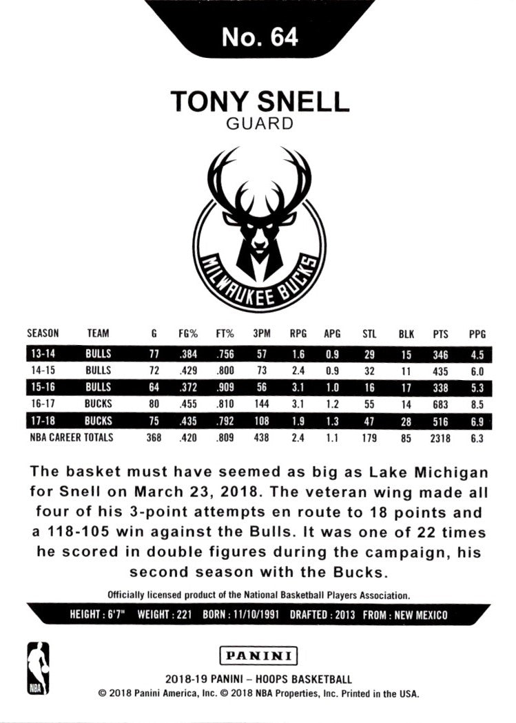 2018 Hoops Tony Snell