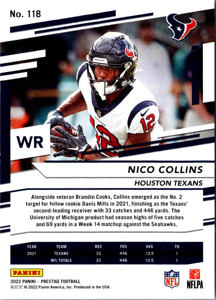 2022 Panini Prestige Nico Collins