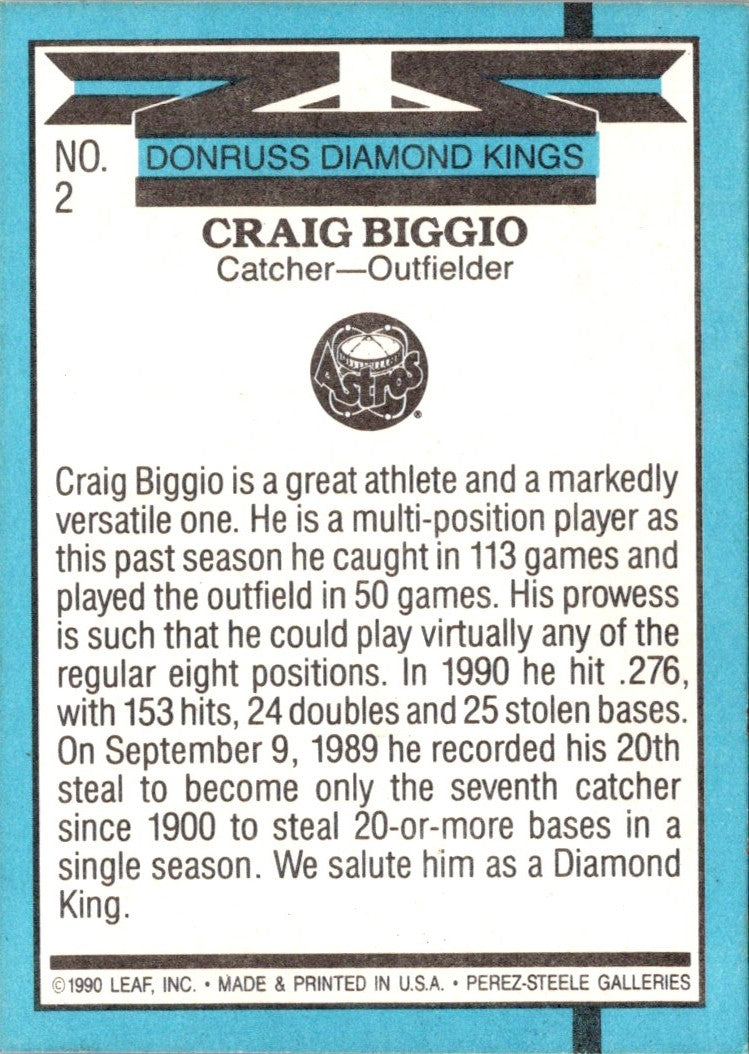 1991 Donruss Super Diamond Kings Craig Biggio