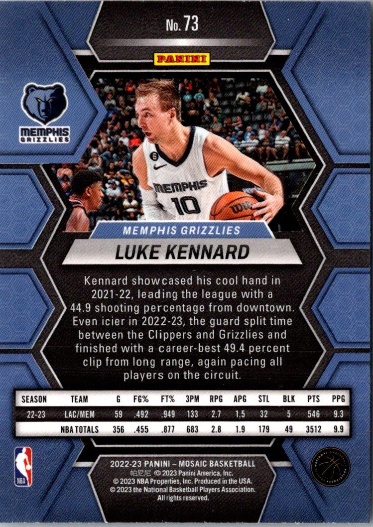 2022 Panini Mosaic Blue Luke Kennard