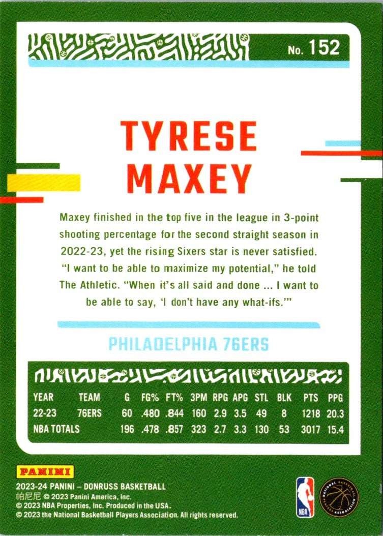 2023 Donruss Tyrese Maxey