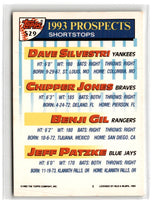 1993 Topps Gold Dave Silvestri/Chipper Jones/Benji Gil/Jeff Patzke #529